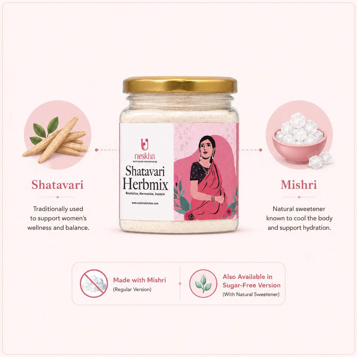 Nuskha's Shatavari Herb Mix (300 gm)