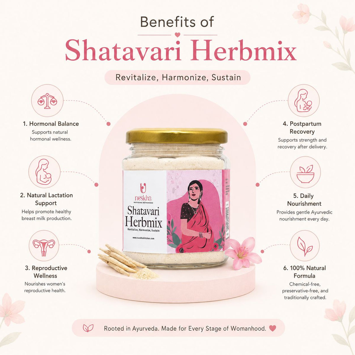 Nuskha's Shatavari Herb Mix (300 gm)