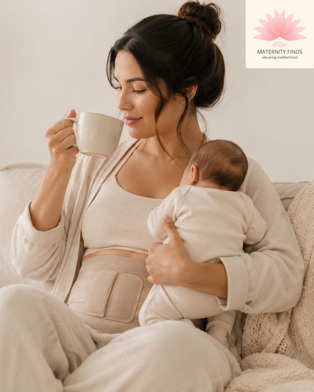 Mee Mee Postnatal Magnetic Corset Belt | Adjustable Postpartum Belly Support Belt for New Mothers