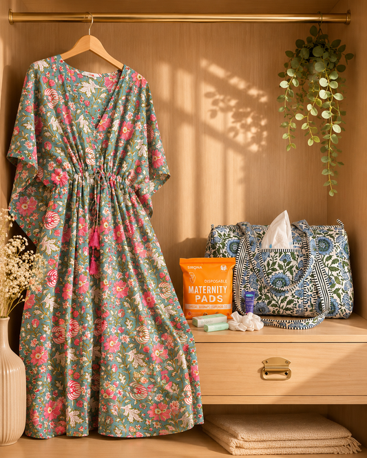 Secret Wish Maternity Kaftan | Feeding-Friendly Free Size Maternity & Nursing Wear